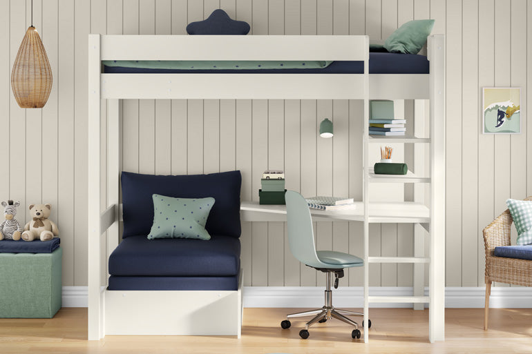 Stompa Classic High Sleeper with Integrated Desk, Shelving & Chair Bed