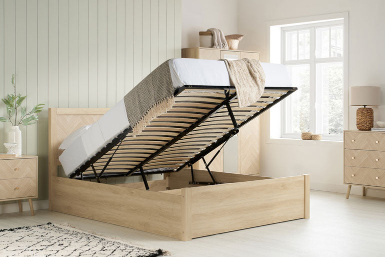 Birlea Herringford Ottoman Bed in Oak - open