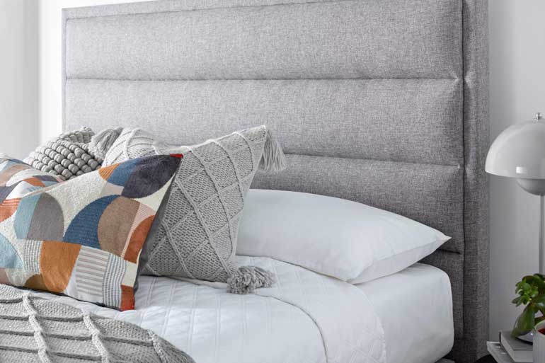 Close-up of Kaydian Kirkby | Kirkley TV Ottoman Headboard.