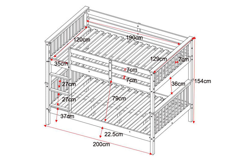 Tetrad Quadruple Bunk Bed 4ft over 4ft