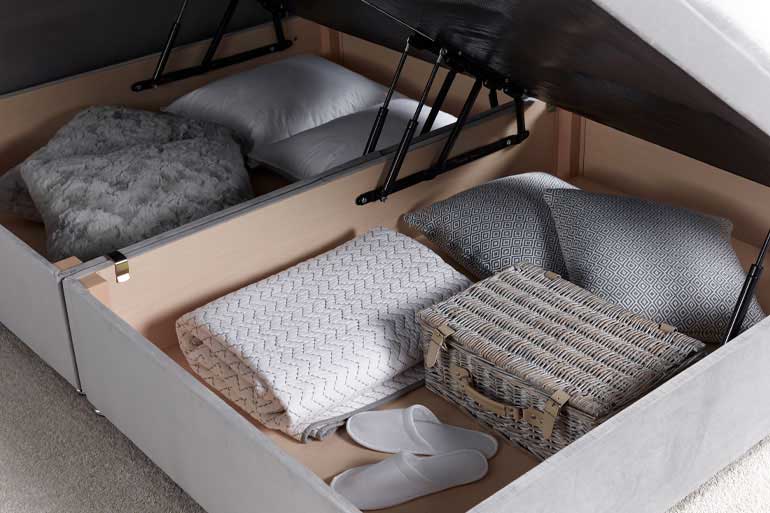 Pietta Divan Bed with Storage: Drawers | Ottoman
