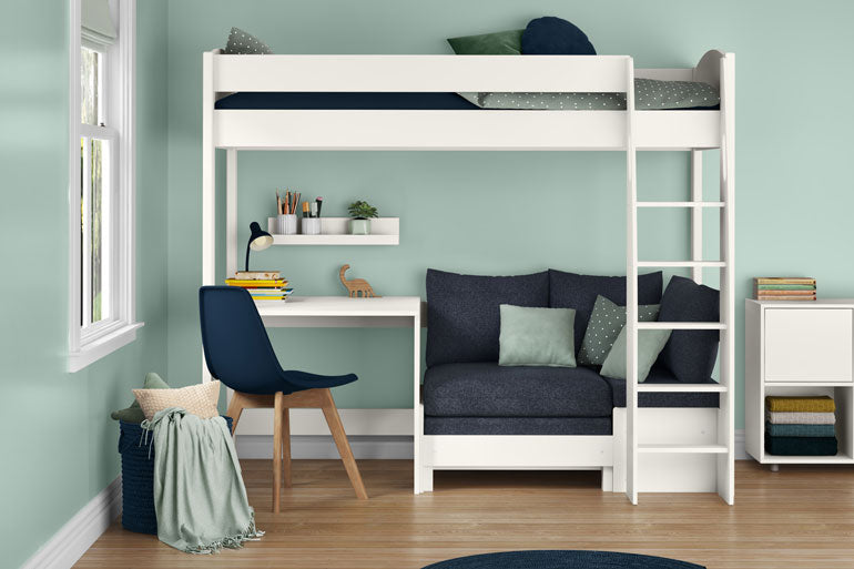 Stompa Uno S 21 High Sleeper with Sofa Bed and Fixed Desk