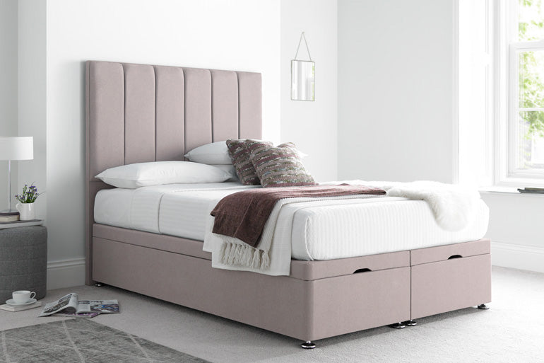 Willow Ottoman Bed in Plush Velvet Pink