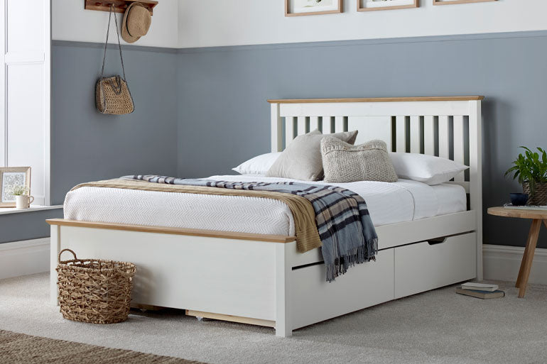 Chester White Wooden Storage Bed