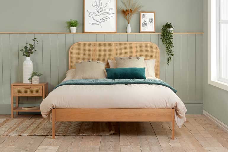 Birlea Margot Rattan Bed in Oak