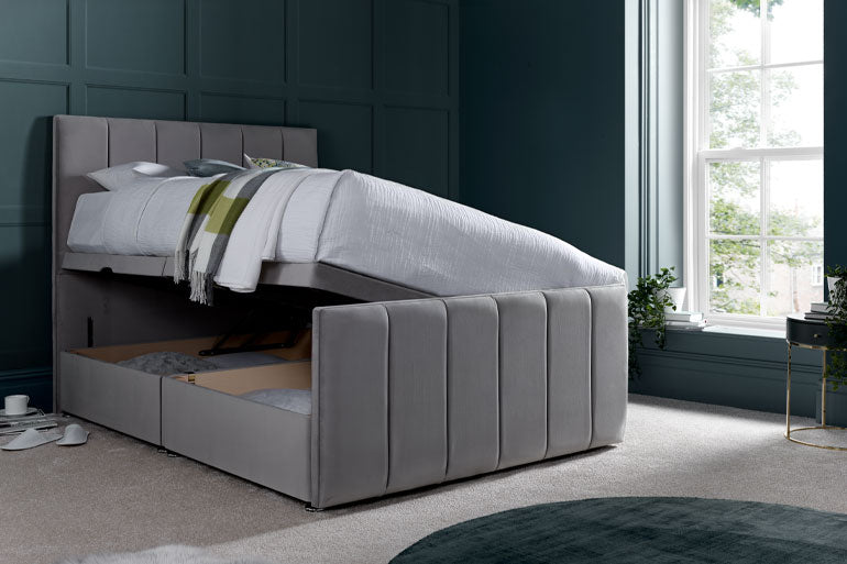 Divan | Ottoman Bed with Willow Headboard and High Foot End