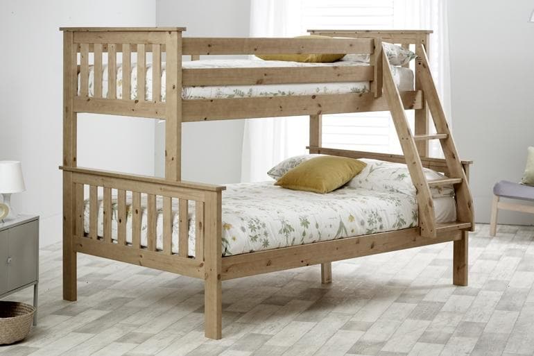 Love Sleep Shaker Triple Bunk Bed in Pine - Beds on Legs Ltd