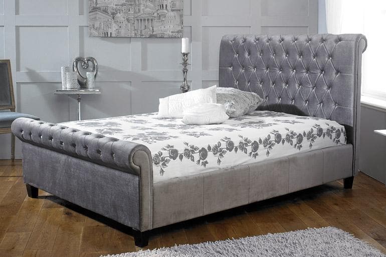 Limelight Orbit Bed in Silver - Beds on Legs Ltd