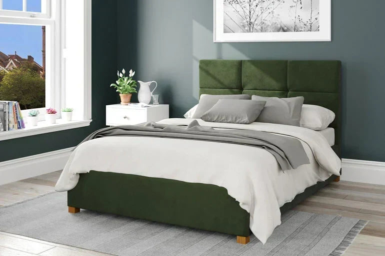Green Fabric Bed