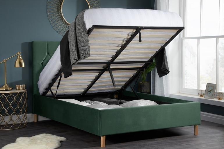 Ottoman bed showing the opening position
