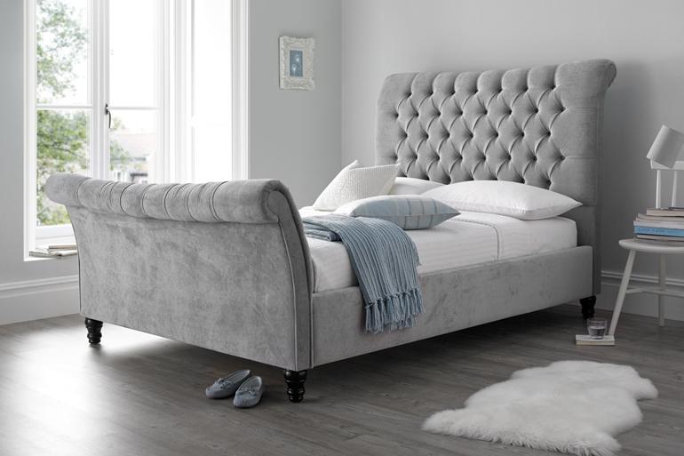 Fabric Sleigh Bed