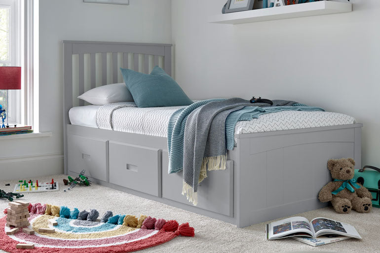 Quest Grey Wooden 3 Drawer Bed