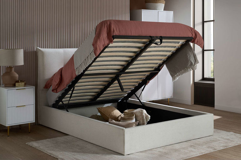 Open ottoman base showing the inside of the Birlea Haven Ottoman Bed