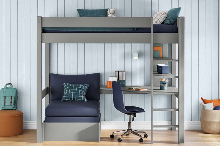 Stompa Classic High Sleeper with Integrated Desk, Shelving &amp; Chair Bed