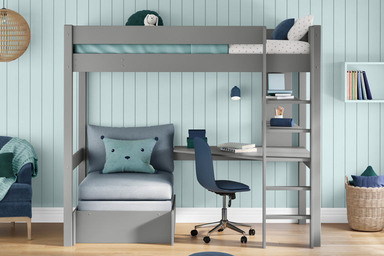 Stompa Classic High Sleeper with Integrated Desk, Shelving &amp; Chair Bed