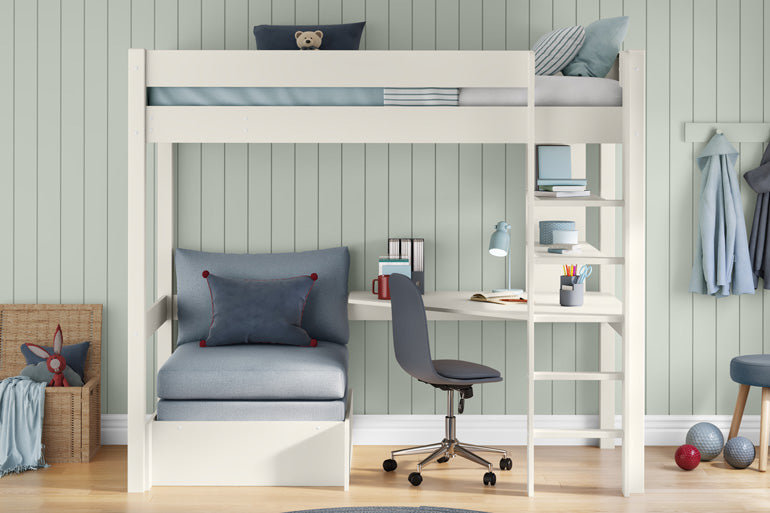 Stompa Classic High Sleeper with Integrated Desk, Shelving &amp; Chair Bed