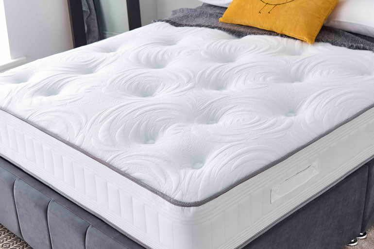 Close-up of Classic Pocket 1000 Mattress on divan base