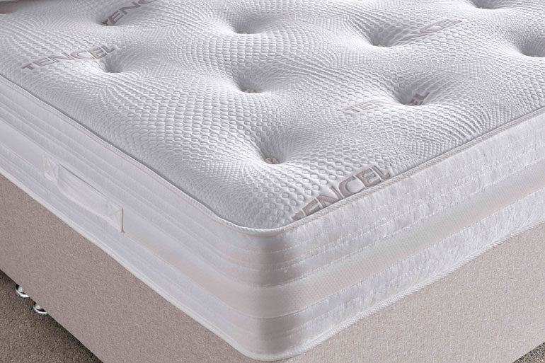 Corner view of Deep Sleep Dorchester 1000 Mattress on divan base