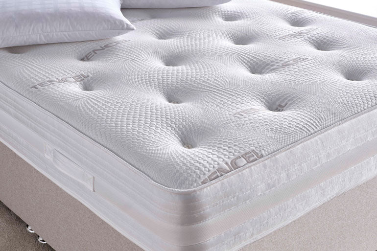 Close-up of Deep Sleep Dorchester 1000 Mattress on divan base
