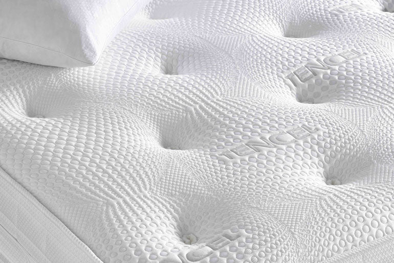 Close-up of a white sapphire 2000 mattress with a textured surface
