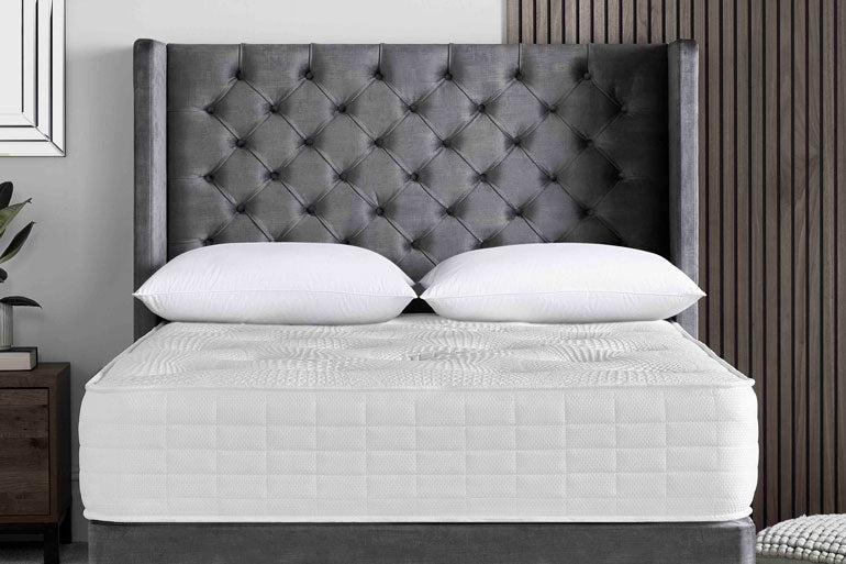 Deep Sleep Sapphire 2000 Mattress on divan base with winged headboard