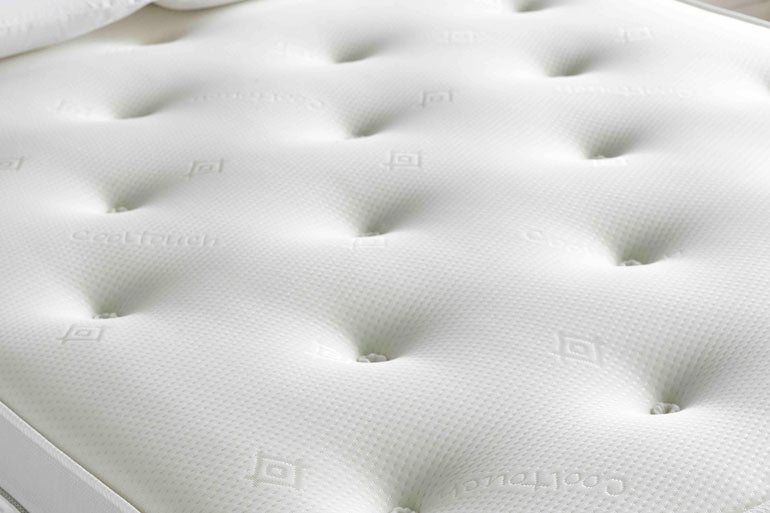 Close-up of memory foam mattress cover