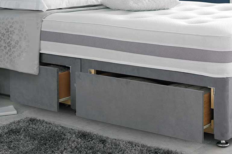 Pietta Divan Bed with Storage: Drawers | Ottoman