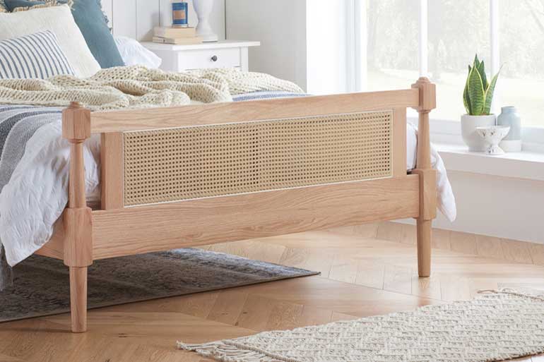 Birlea Geneva Rattan Bed in Oak