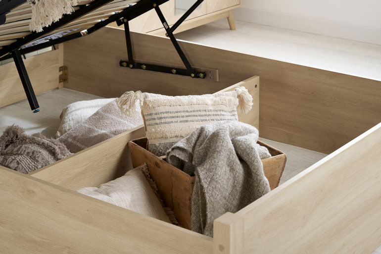 Birlea Herringford Ottoman Bed in Oak - Inside Ottoman