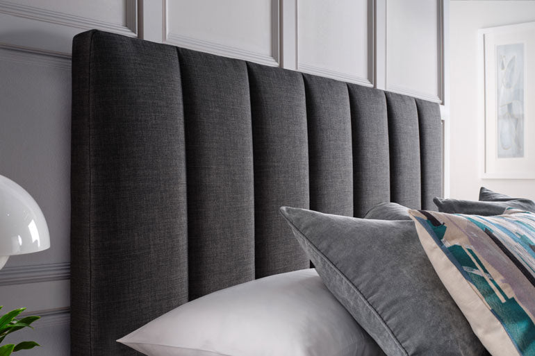 Close-up of Kaydian Medlam Ottoman Headboard in Slate