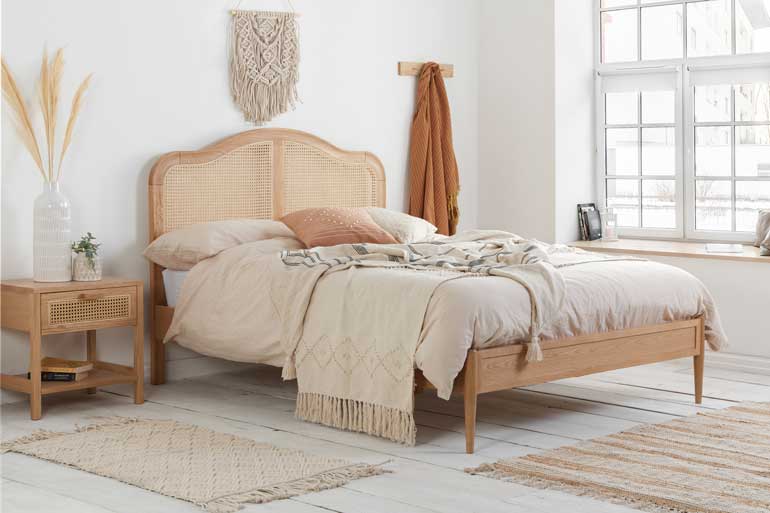 Birlea Leonie Rattan Bed in Oak