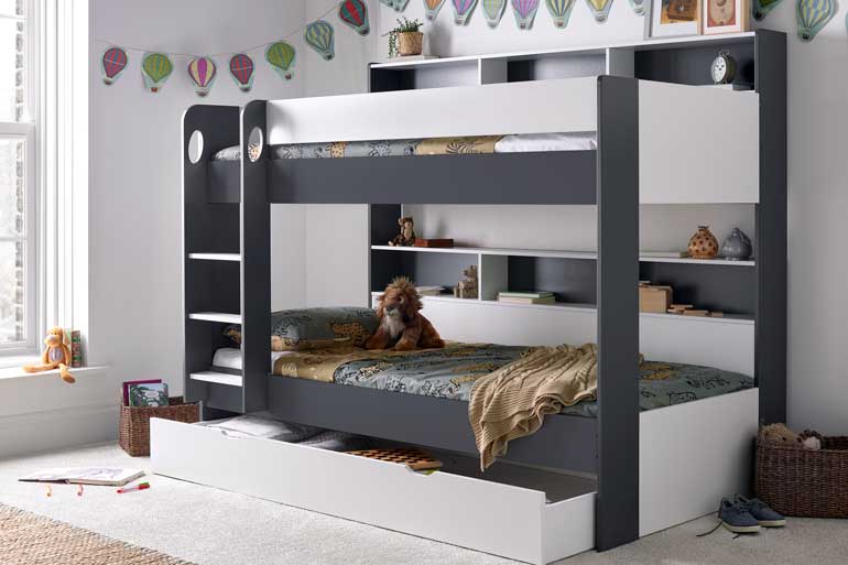 Oliver White & Grey Storage Bunk Bed