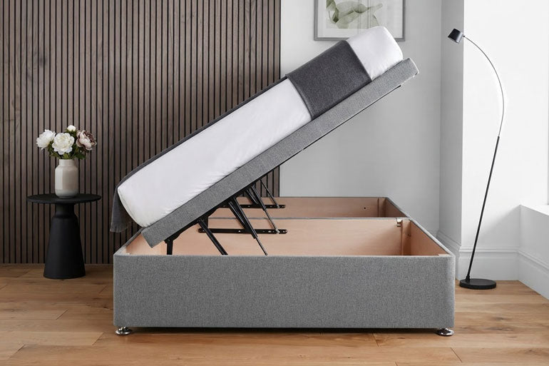 Side Lift Ottoman Bed Right Hand Opening in bedroom setting