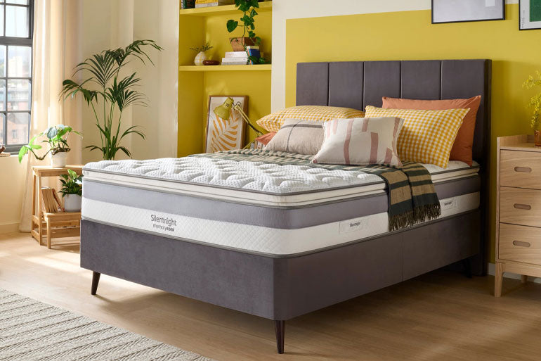 Bedroom setting with Silentnight Memory Cool 2000 Pillowtop Mattress