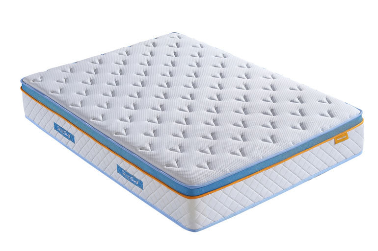 Sleepsoul cool gel 2000 mattress on a white background showing left side view