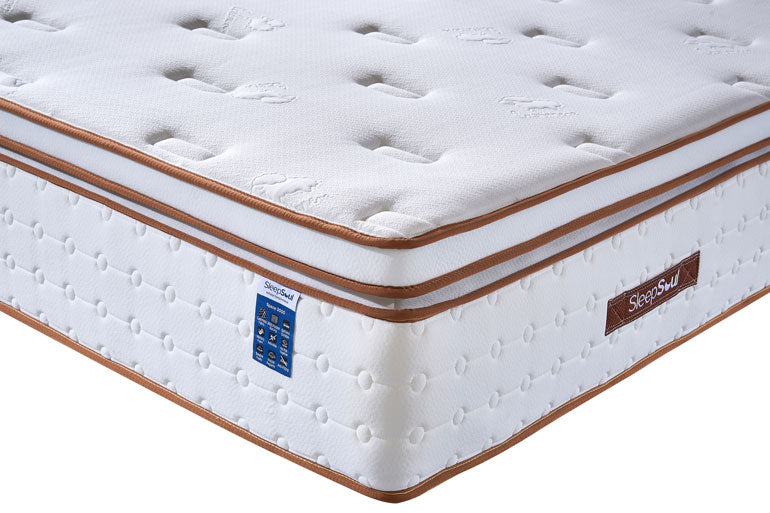 Corner view of Sleepsoul Space 3000 Mattress on white background