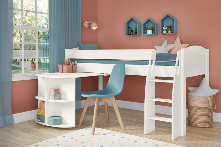 Stompa Uno S Mid Sleeper with Pull Out Desk