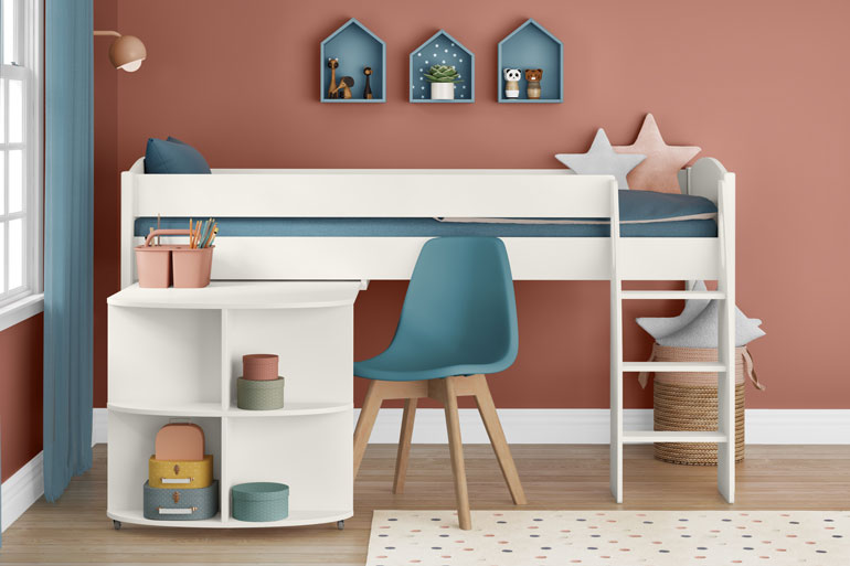 Stompa Uno S Mid Sleeper with Pull Out Desk