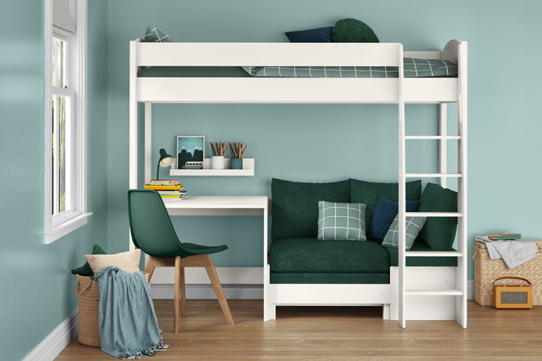 Stompa Uno S 21 High Sleeper with Sofa Bed and Fixed Desk