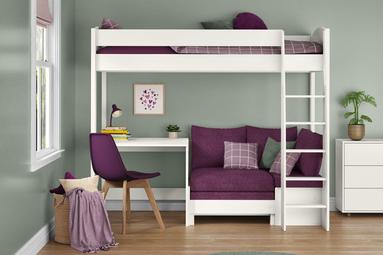 Stompa Uno S 21 High Sleeper with Sofa Bed and Fixed Desk