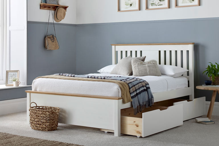 Chester White Wooden Storage Bed
