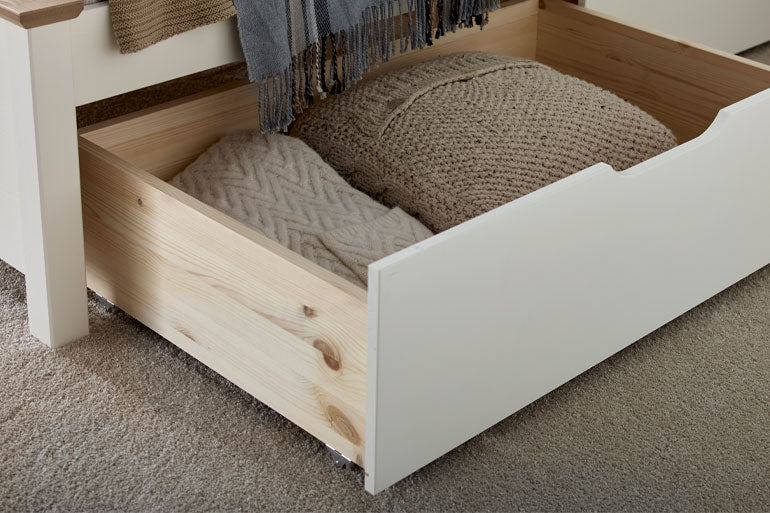 Chester White Wooden Storage Bed