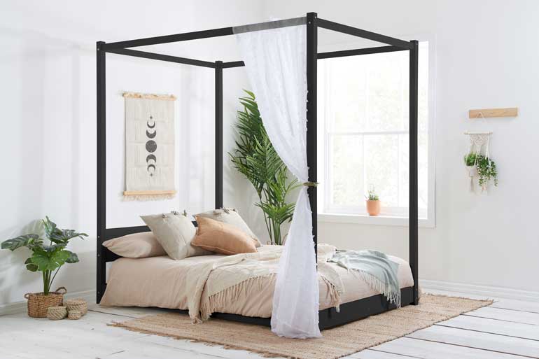 Birlea Darwin Four Poster Bed in Black