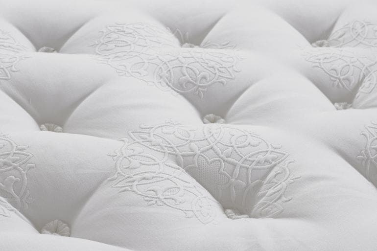 Close-up of luxury pillow-top mattress cover