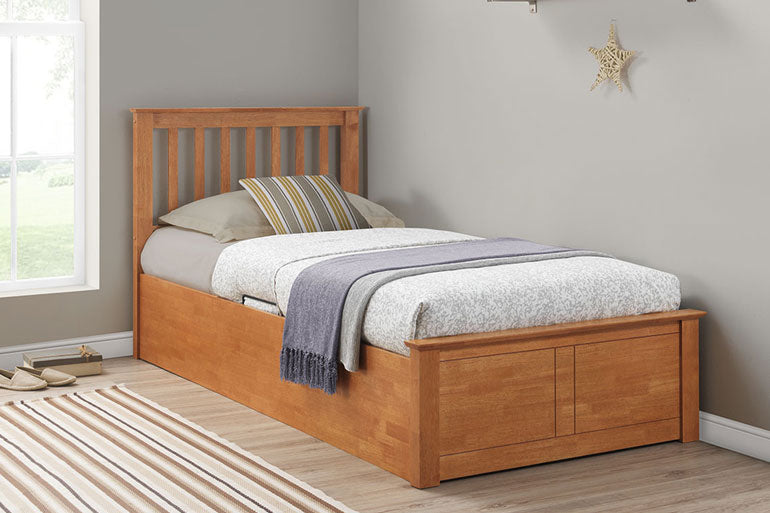 Single Pine Wooden Ottoman Bed 