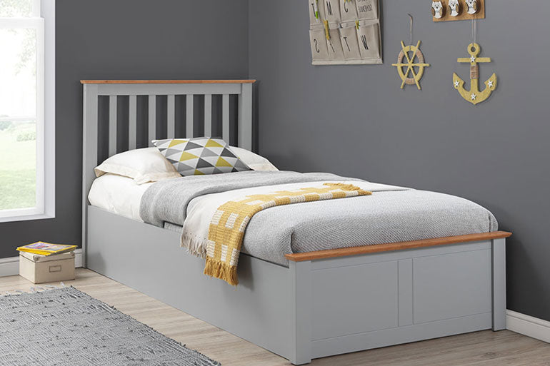 Single Francis Grey Ottoman Bed