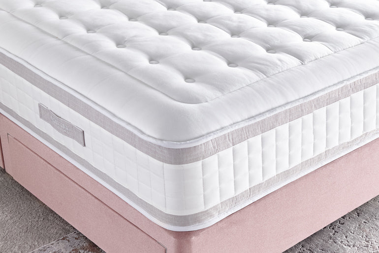 Close-up of Shine 2000 pocket sprung mattress with latex fillings