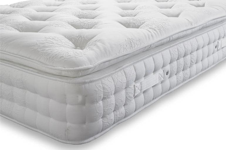 Close-up of Windermere 3000 Mattress showing side of pillow-top and turning handles