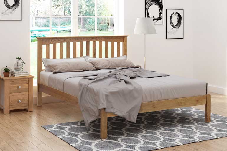 Flintshire Gladstone Bed in Solid Oak