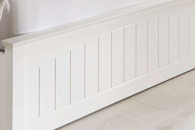 Grayson White Wooden Ottoman Bed Beds on Legs